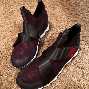 Sorel Black and Burgundy Velcro crisscross Women's Sneakers